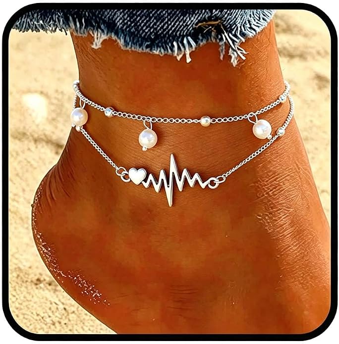 Yalice 925 Sterling Silver Ankle Bracelets for Women Dainty 14K Gold Plated Anklets Set Shiny Waterproof Ankle Chain Cross Beach Foot Jewelry Gifts