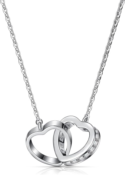 Gacimy Sterling Silver Heart Necklace for Women, Tiny 925 Sterling Silver Choker Chain with Heart Pendant Necklace for Women Girls