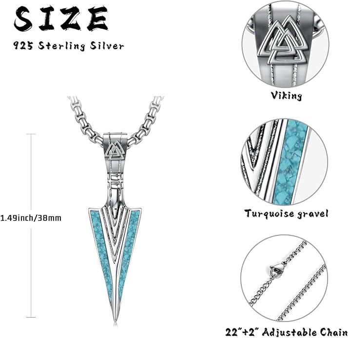 Viking Necklace for Men 925 Sterling Silver Viking Norse Pagan Jewelry Gifts for Women