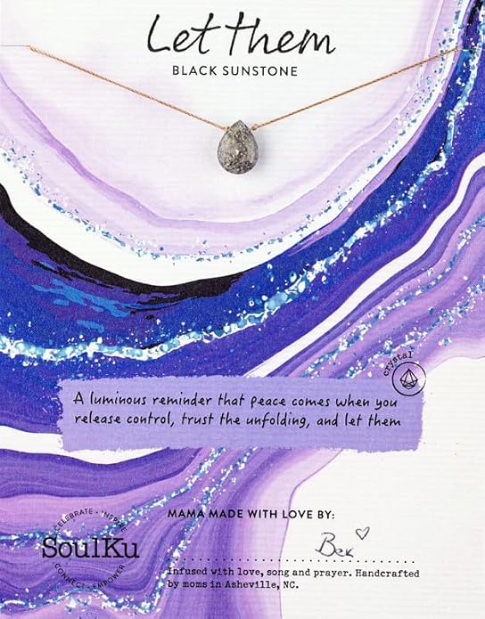 SOULKU Handcrafted Necklace, Empowerment Jewelry With Healing Crystal, Inspirational Jewelry For Women, Mom & Sister Gifts, 2" Extender With Lobster Clasp, 16" Nylon Cord