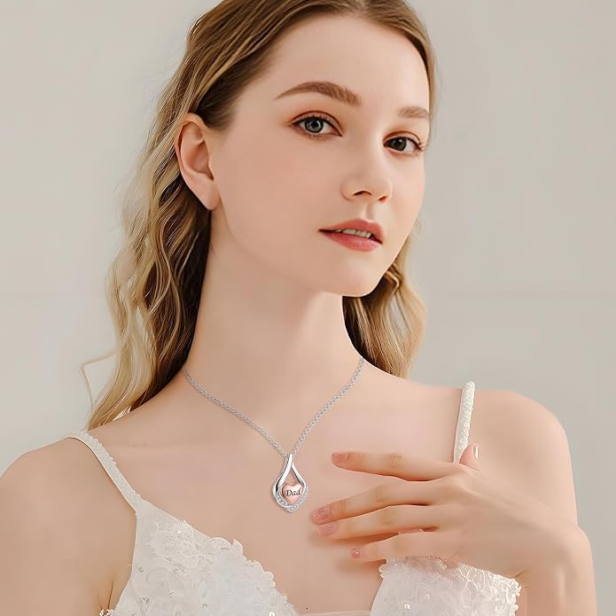 Cremation Jewelry 925 Sterling Silver Teardrop Urn Necklace for Ashes Heart Shape Memorial Keepsake Pendant for Human Ashes for Women Gift