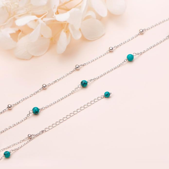 Alphm Anklet for Women S925 Sterling Silver Adjustable Plus Foot Plus Ankle Bracelet Jewelry