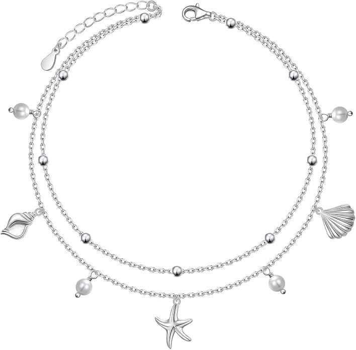 S925 Sterling Silver Ankle Bracelets Butterfly/Evil Eye/Anchor/infinity/Beach Anklet for Women Opal Moonstone Foot Chain Beach Jewelry