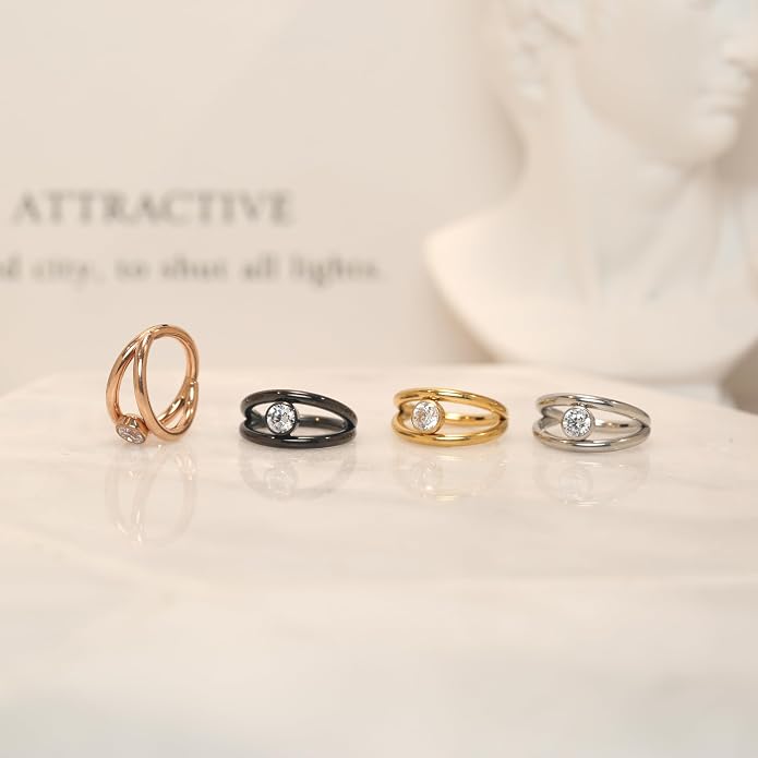 316L Surgical Steel Septum Clicker Ring Nose Ring Hoop Sleeper Hoop Earring Helix Rook Conch Cartilage Daith Tragus Earrings Lobe Nose Piercing Jewelry for Women