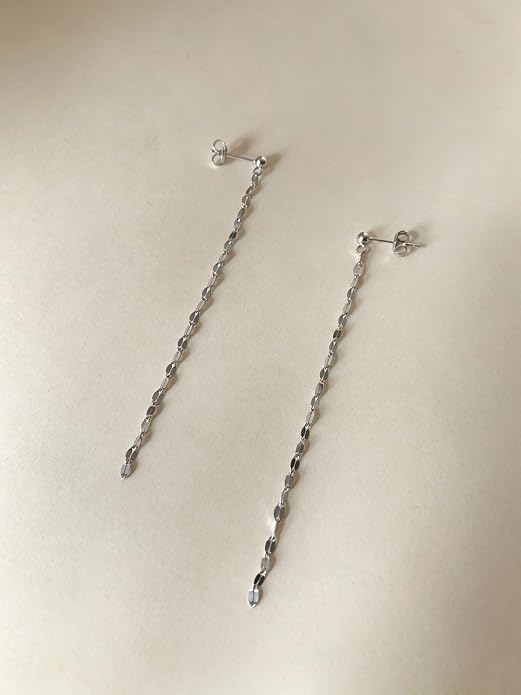 Long Chain Dangle Earrings Dainty Tassel Drop Linear Earrings Hypoallergenic Jewelry
