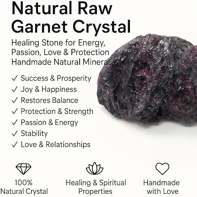 Large 1.25-2.0” Natural Garnet Raw Crystals Stones for Meditation, Chakra, Reiki, Crystal Grid, Energy Work, Wire Wrapping, Tumbling & Spiritual Home Decor