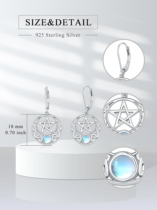 Dorunmo Moonstone Dangle Drop Earrings s925 Sterling Silver Leverback Earrings Filigree Moonstone Jewelry Birthday Gifts for Women