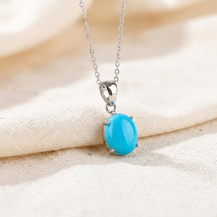Natural Gemstone Pendant Necklace for Women Handmade Birthstone Healing Crystal Jewelry Chain 20" Stone Birthday Christmas Wedding Gifts for Her