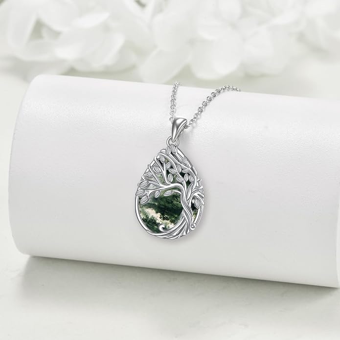 ONEFINITY Tree of Life Necklace 925 Sterling Silver Abalone Shell Celtic Knot Pendant Necklace for Women Jewelry