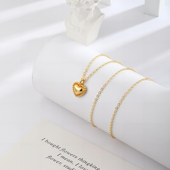 Classic Heart Necklaces for Women Adjustable Cubic Zircon Necklaces for Women Dainty Silver/Gold Pendant Necklace Gifts for Her