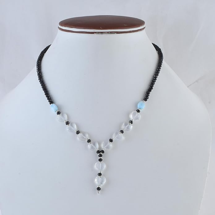925 Sterling Silver Handmade Gemstone Necklace with Natural Heart-Shaped Beads – Dainty Jewelry for Women