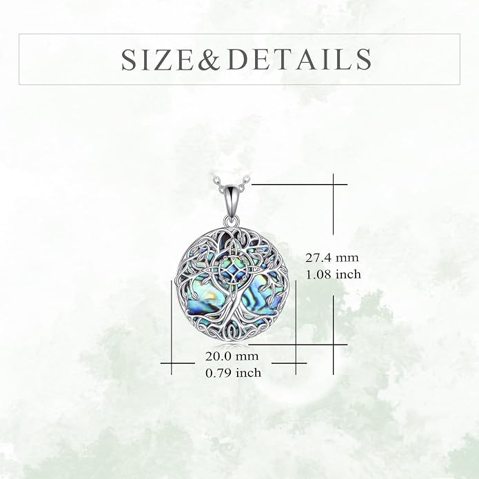 YFN Tree of Life Necklace Sterling Silver Celtic Knot Tree Pendant Jewelry Gifts for Women Men