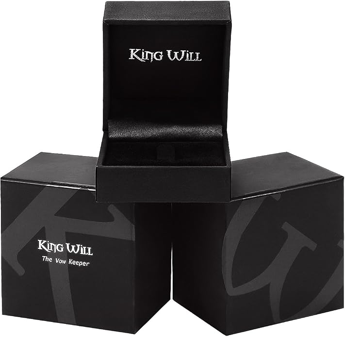 King Will Basic Gold/Rose Gold/Brown Plated Tungsten Wedding Band for Men/Women, 2mm/4mm/6mm/8mm/10mm/12mm Width Band Rings, Pipe Cut Matte Brushed Finish Cigar Band Ring Comfort Fit