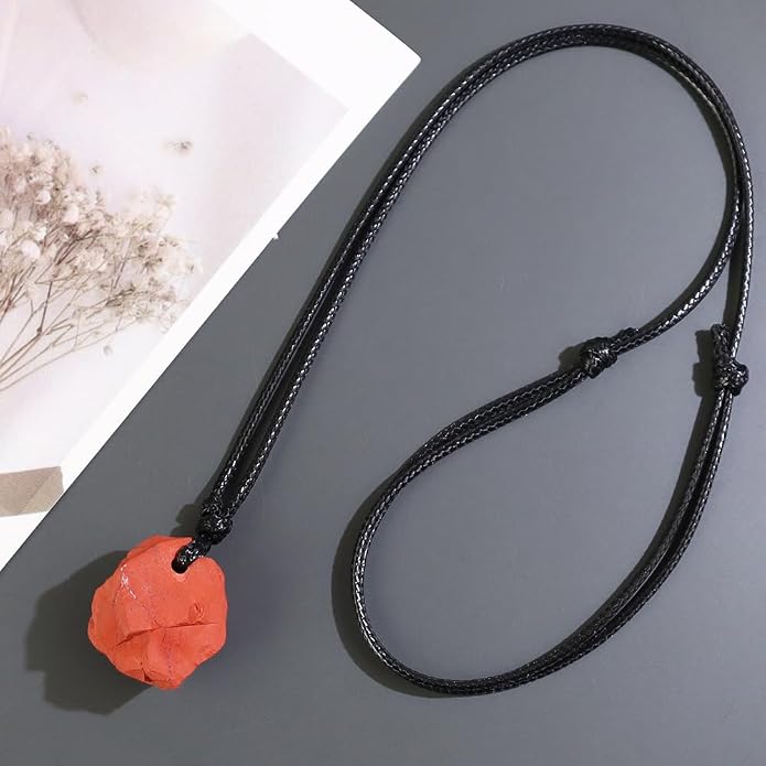 Natural Raw Crystal Necklace for Women Irregular Stone Necklaces Spiritual Gemstone Pendant with Adjustable Rope