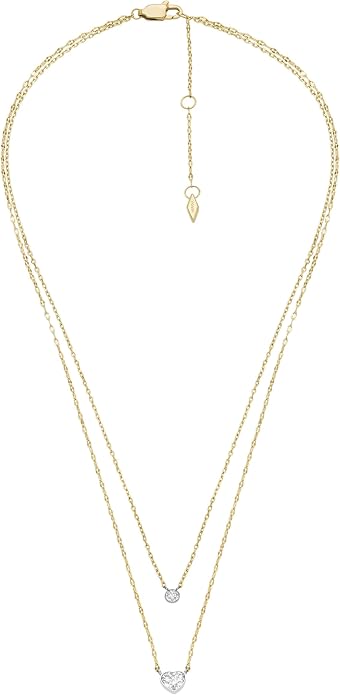 Fossil Women's Gold-Tone Stainless Steel Pendant Chain Necklace for Women