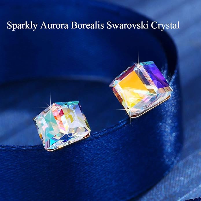 EVEVIC Color Changing Cubic Austrian Crystal Pendant Necklaces for Women 14K Gold Plated Hypoallergenic Jewelry