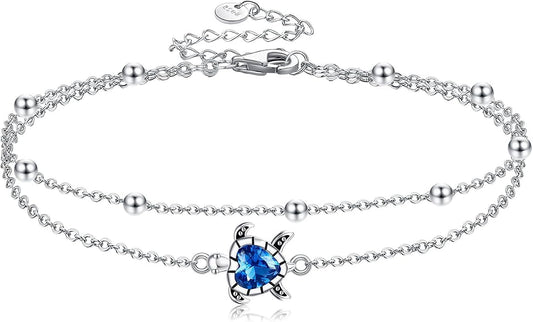 Heart/Starfish/Pineapple/Anchor/Sea Turtle/Butterfly/Celtic/Whale Tail bracelet Anklets for Women 925 Sterling Silver Anklets Jewelry for Women