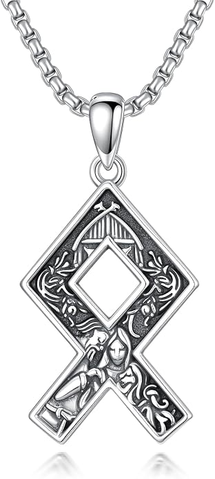 ROMANTICWORK Viking Necklace for Men 925 Sterling Silver Viking Pendant Necklace Amulet Jewelry for Father Husband Birthday Christmas