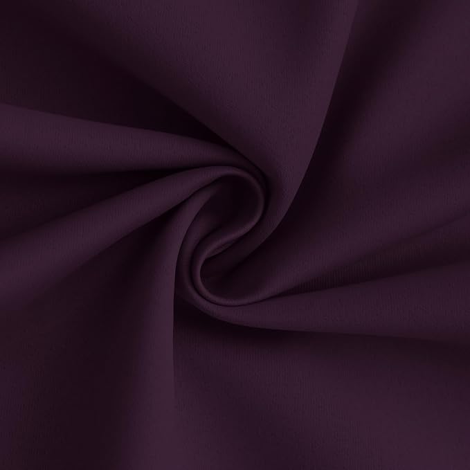 Yakamok Dark Purple 100% Blackout Curtains 63 Inches Long 50" Wide 2 Panels | Blackout Curtain Panels for Bedroom, 2 Thick Layers Grommet Top Thermal Insulated Drapes with White Back for Living Room