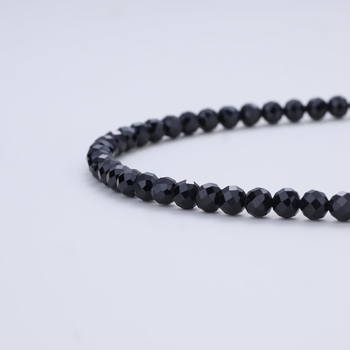 COAI Beach Waterproof Anklet for Women, Black Tourmaline Moonstone Amethyst Beaded Anklet for Women