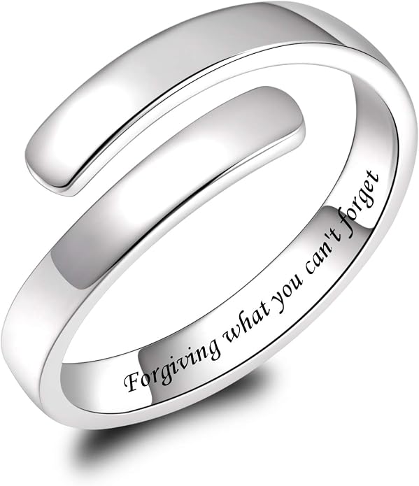 BEILIN 925 Sterling Silver Inspirational Jewelry Rings Adjustable Ring Personality Encouragement Gift for Teens Women