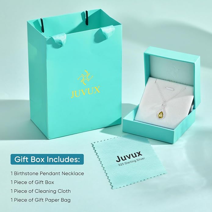 Birthstone Necklaces for Women Mothers - 925 Sterling Silver Dainty Infinity Cubic Zirconia Pendant Necklace Anniversary Birthday Christmas Gifts for Her Wife Mom Lady Daughter, Adjustable Chain