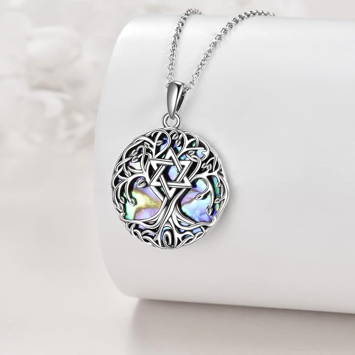 YFN Tree of Life Necklace Sterling Silver Celtic Knot Tree Pendant Jewelry Gifts for Women Men