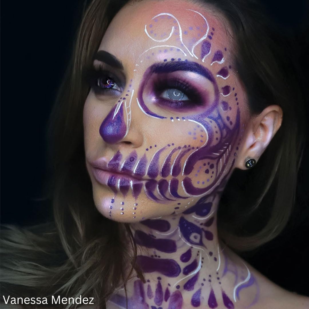 Mehron Makeup Color Cups | Stage, Foundation, Face Paint, Body Paint, Halloween | Face Paint Makeup | Greasepaint .5 oz (14 g) Purple