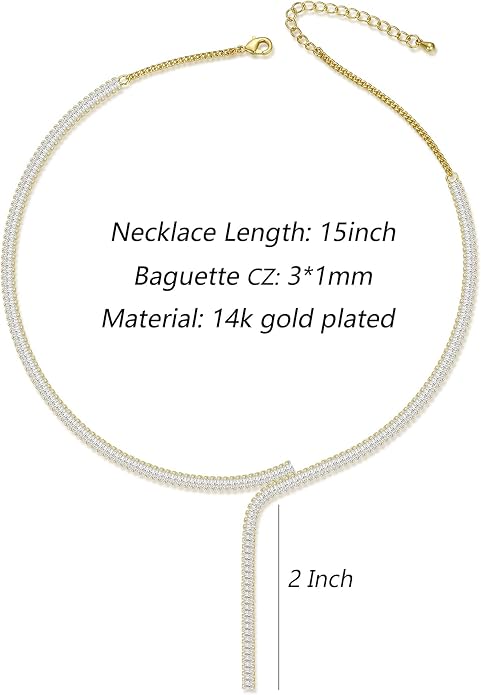 Natural Freshwater Baroque Pearl Necklace 14K Gold Plated Dainty Choker Necklace for Women Girls Snake Chain/Cuban Link/Paperclip/Ball Beaded Chain/Tennis Chain Fashion Jewelry for Gift
