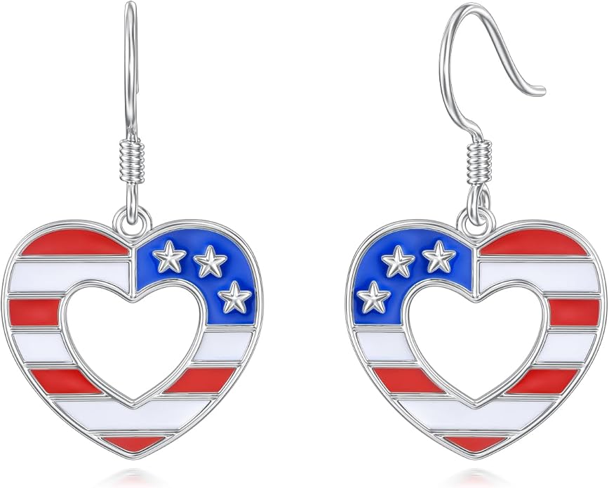 Seiyang Dangle Earrings 925 Sterling Silver Animal/American Flag/Turquoise Dangle Drop Earrings Jewelry Gifts for Women
