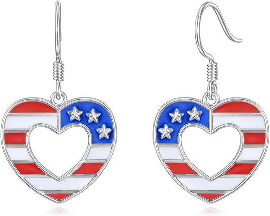 Seiyang Dangle Earrings 925 Sterling Silver Animal/American Flag/Turquoise Dangle Drop Earrings Jewelry Gifts for Women