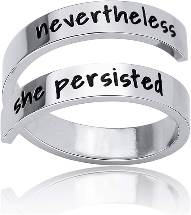 Inspirational Rings for Women Statement Stainless Steel Spiral Wrap Twist Ring Encouragement Personalized Jewelry Birthday Gifts
