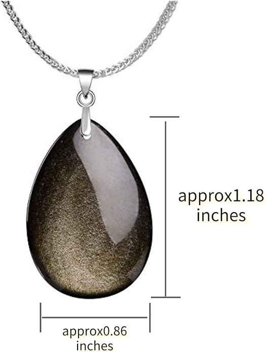 iSTONE 925 Sterling Silver Natural Crytral for Womens Pendant Necklace, Gemstone Birthstone with 17.8" Silver Chain Ladies