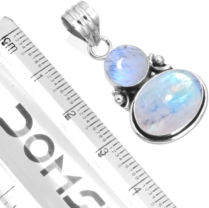 Handmade Genuine 925 Sterling Silver Pendant Necklace Natural Gemstone Crystal, Lapis, Onyx, Amber Oval Round Boho Jewelry For Women