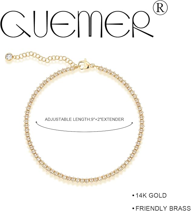 Gold Ankle Bracelets for Women, 14K Gold Plated Anklets Adjustable Cuban Link Anklets Set Tiny Cute Summer Barefoot Jewelry Gift.