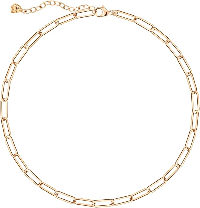 Dremmy Studios Dainty Gold Choker Necklace for Women 14K Gold Plated Coin Disc Figaro Layered Beaded Flat Mariner Sideways Cross Wishbone Link Clavicle Necklaces