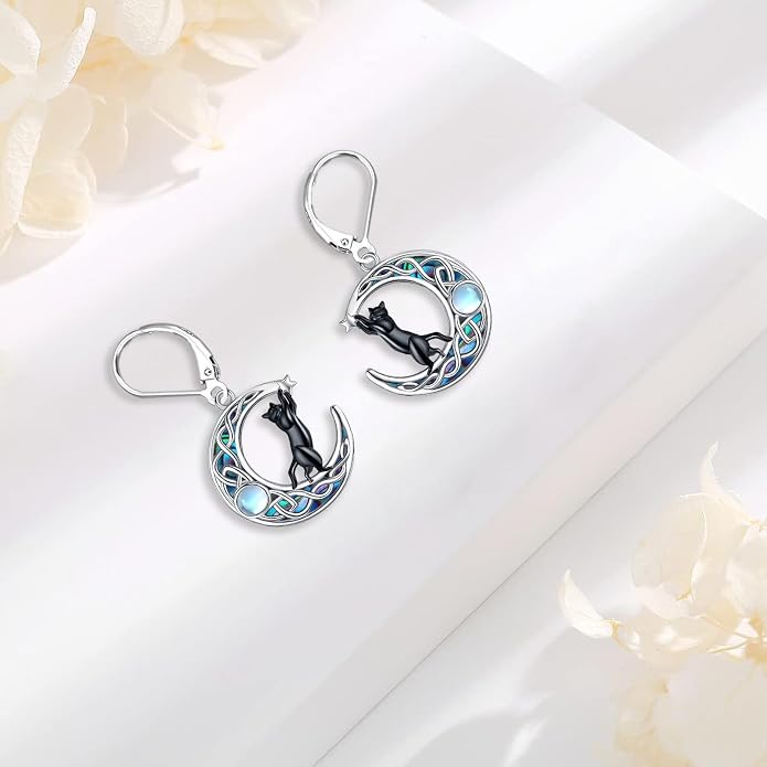 Tree of Life/Cat/Turtle/Butterfly/Flower/Celtic/Turquoise/Moonstone Dangle Earrings for Women Sterling Silver Cute Animals Drop Earrings Jewelry Gifts