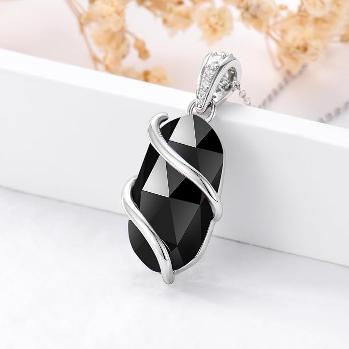 HPQQ Necklace for Women 925 Sterling Silver Dainty Gemstone Pendant Fine Jewelry Birthday Mothers Day Gifts for Mom Wife Her