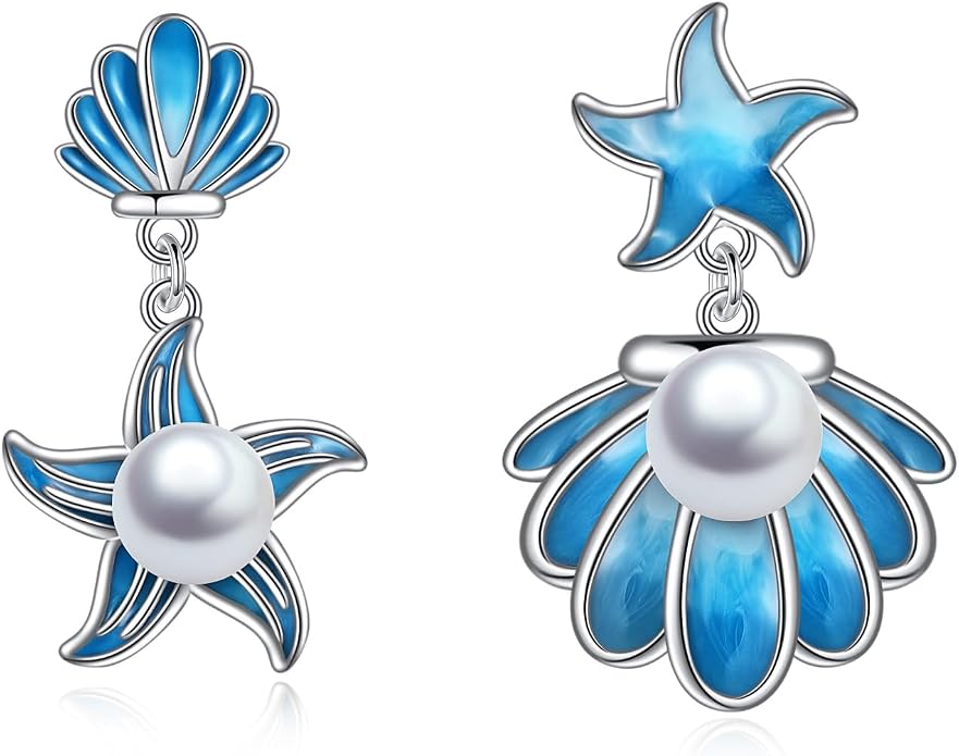 Beach Starfish Earrings for Women Sterling Silver Starfish Jewelry Gifts