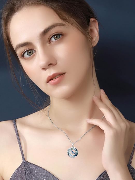 TOUPOP Phoenix Necklace 925 Sterling Silver Crystal Pendant Phoenix Rising Jewelry Women Birthday Mothers Day Gifts for Women