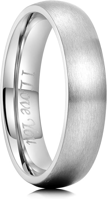 King Will Titanium Wedding Band for Men Women-Sliver/Black/Gold Plated Pure Titanium Wedding Ring, 3-9mm Widths Available Brushed Matte Design Comfort Fit Size 4-16