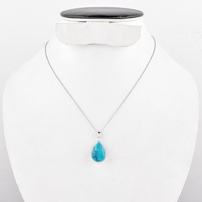 Natural Gemstone Pendant Necklace for Women Handmade Birthstone Healing Crystal Jewelry Chain 20" Stone Birthday Christmas Wedding Gifts for Her