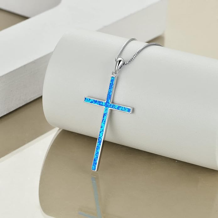 POPLYKE Cross Necklace 925 Sterling Silver Philippians 4:13 I Can Do All The Things Inspirational Necklace Gifts for Women Men 20+2''