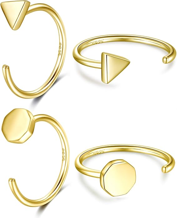 CHIC & ARTSY 925 Sterling Silver Half Hoop Earrings for Women, Small Huggie Hoops Set with Ball Bar Star Moon Cross & Pearl, Lightweight Comfort Fit Everyday & Sleep Earrings