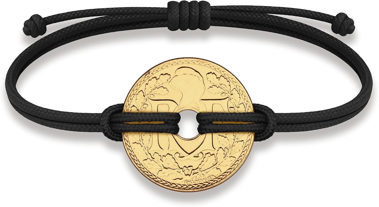 HOBBY OF KINGS Good Luck Coin Bracelet | 18k Gold Plated Wristband | Handmade Jewelry for Collectors and History Lovers