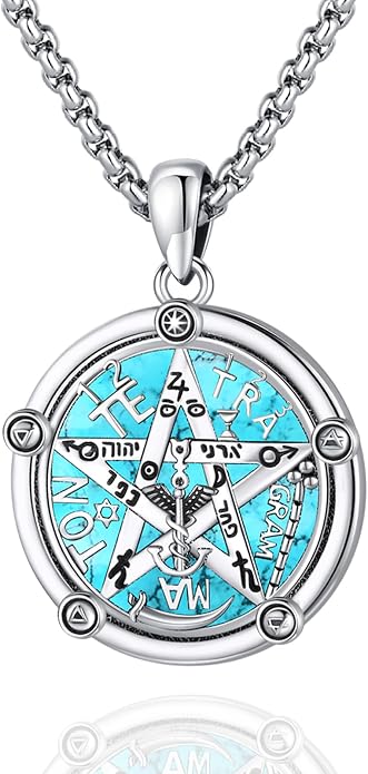 Turquoise Jewelry for Women Men 925 Sterling Silver Pendant Urn Necklaces for Ashes Picture Locket Necklace Thor Hammer Yggdrasil Virgen De Guadalupe St Michael Christopher Judas Witches Knot Necklace