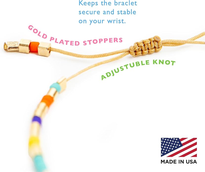 NAZ COLLECTION – Dainty Seed Bead Bracelet, Handmade Multicolor Bohemian Stackable Beaded Bracelets, Colorful Beach Surfer Boho Bracelets, Adjustable Charm String, Summer Jewelry for Women, ADULT Bracelets
