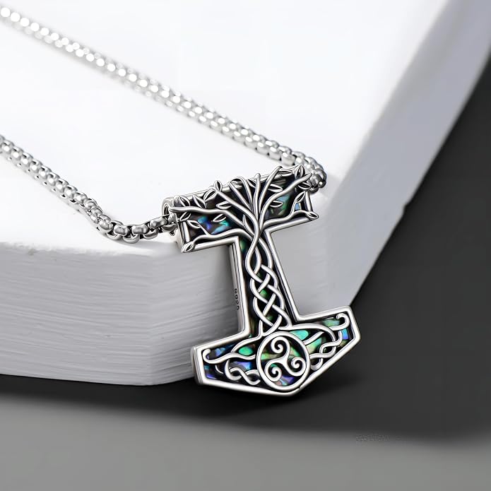Viking Necklace for Men 925 Sterling Silver Viking Norse Pagan Jewelry Gifts for Women