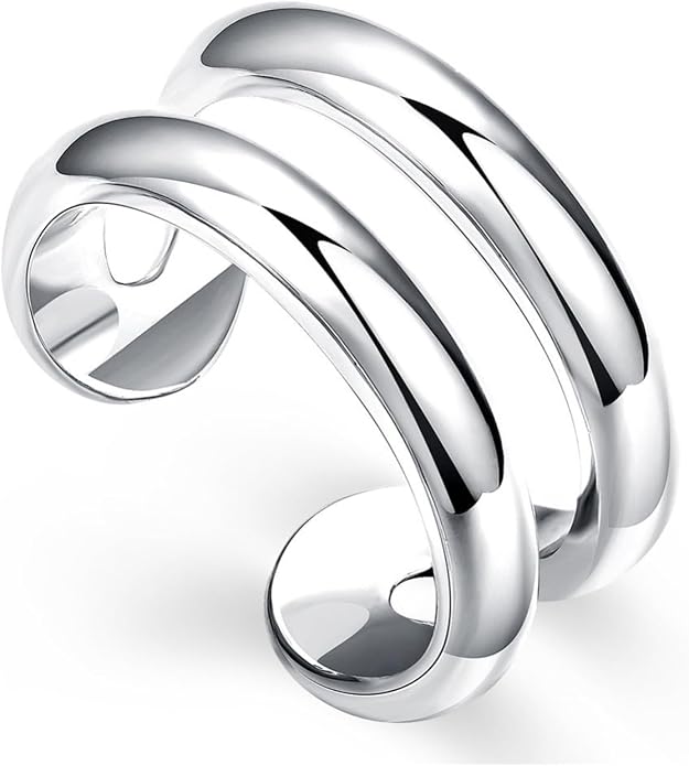 925 Sterling Silver Ring Minimalist Adjustable Rings Band Handmade Rings for Women Girls