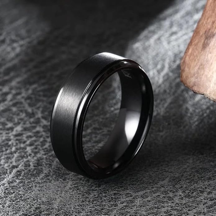King Will Titanium Wedding Band for Men Women- 3-10mm Width Black/Sliver/Gold High Purity Titanium Promise Wedding Ring Comfort Fit for Daily Wear Size 6-14